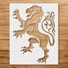 Majestic Lion Portrait Wildlife Decor Stencil for Animal Lovers - StencilAir