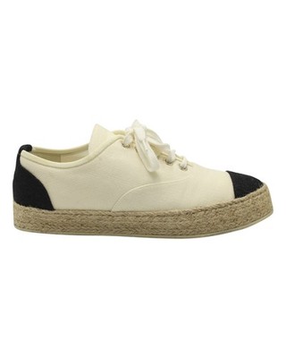 Chanel Riviera Espadrille Sneaker In Canvas Damen Weiß Größe 36