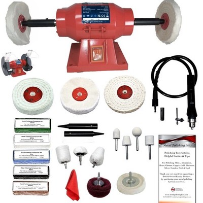 150W Sealey 6'' Tischschleifmaschine Poliermaschine mit 4'' Metallpoliersets