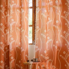 Terracotta Boho Curtains 2 Panels for Bedroom Living Room 84 inches Long, Boh...
