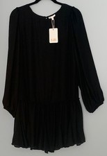 GB Textured Chiffon Lined Shift Dress NWT Sz L Black Above Knee Party Ready SALE