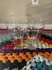 Coca Cola Coke Vtg 1970s Set of 5 Glasses Clear w/White Letters