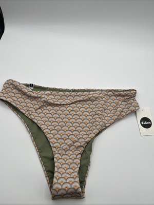 EIDON Women's Standard Luna Mid Rise Bikini Bottom Swimsuit with Size L