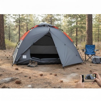 Camping Zelt  3 Personen Automatik Pop-Up Veranda Komfort