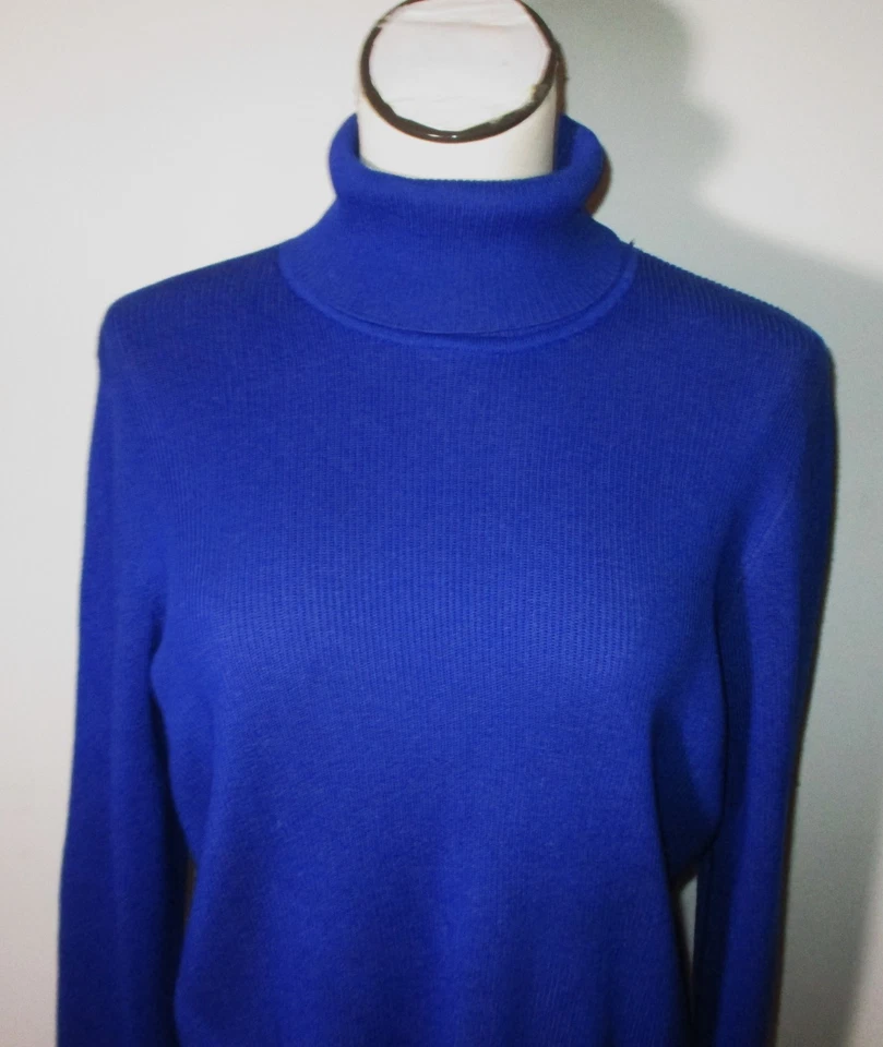 ORVIS Blue Heavy Long Sleeve Turtleneck Top Women's Size XL - Image 2 of 4