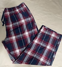 Basic Editions Mens XL Woven Cotton Plaid Paj...