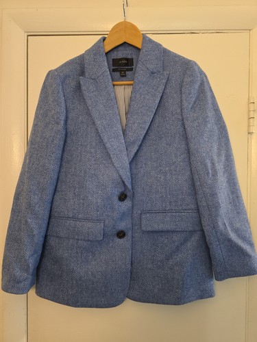 J.Crew Sommerset Blazer in Abraham Moon British Wool Herringbone Blue - Size  4P