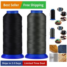 3000Yards/Black Grey Pack of 2 UV Resistant High Strength Polyester Thread T...