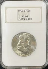 ⭐️ 1949-D Franklin Half Dollar - NGC MS64 - Old Fatty Holder -