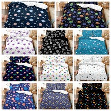3D Cartoon Space Planet Rocket Pattern Quilt Cover Duvet Cover Comforter set