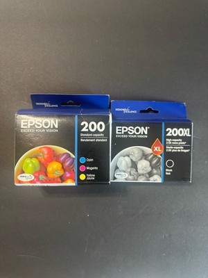 Epson 200XL Black 200 Cyan Magenta Yellow T200XL T200XL120 T200520 - Exp 20 & 21