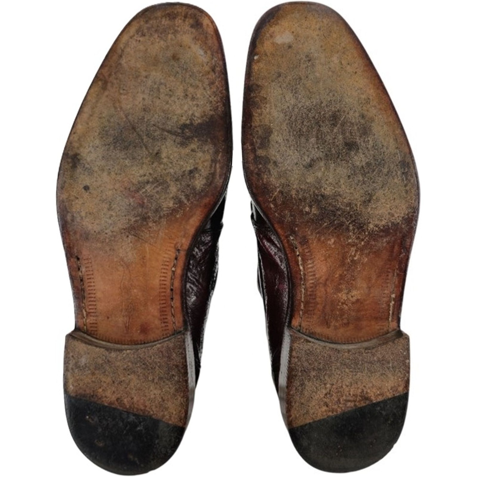 Vintage Mauri Burgundy Alligator Ostrich Exotic Dress Shoes 11.5M Derby Oxfords