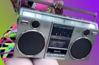 Vintage 80s Panasonic RX-5050 AM/FM Radio Boombox Cassette Silver Tested Works