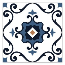 30 PCS Peel Stick Floor Tiles Vinyl Waterproof 12x12 Inch Blue Flower 30 Sq Ft