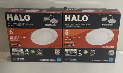 Lot of 2 Halo 6'' Surface Mount  Downlights Dimmable Selectable Color New in Box