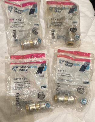 SharkBite Max 1/2 in x 1/2 in Straight Brass Push-to-Connect Coupling U520A