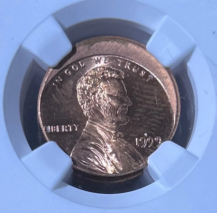 1999-p  lincoln penny errors uncirculated Broadstruck north east error Coll  - Image 3 of 4