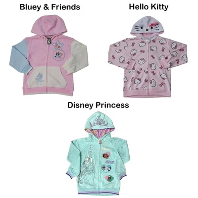 Character Girl's Full-Zip Soft Fleece Embroidered Hoodie - Image 1 of 2