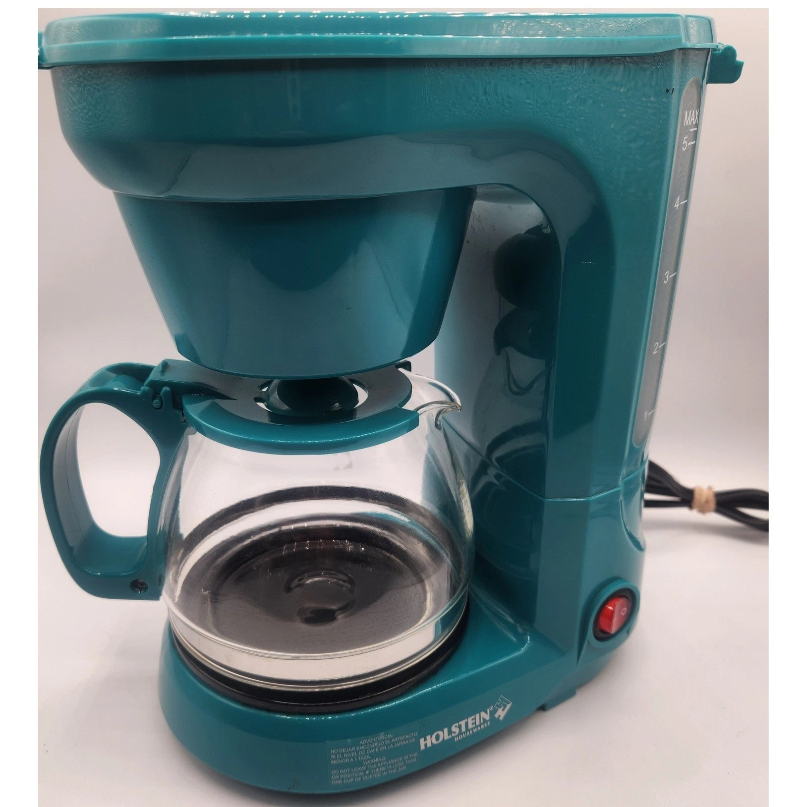 Holstein Housewares 5 Cup Teal Drip Coffee Maker Glass Carafe HH-0914701E