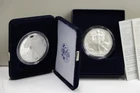 New Listing2008 Proof/Burnished Silver Eagle 2 Coin Lot W/Box/COA