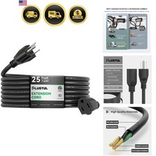 Outdoor Extension Cord 25 FT Waterproof, 16/3 Gauge Black Heavy Duty 3 Prong ...