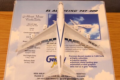 1:400 GeminiJets El Al Israel Airlines Boeing 747-400 4X-ELD