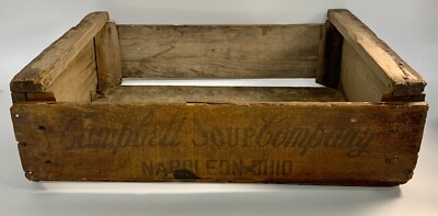 Vintage 1962 Campbell Soup Company Napoleon Ohio OH Wood Crate Box