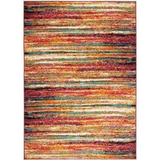 Home Dynamix Splash Orange/Blue 1ft. 9in. x 7ft. 2in. Striped Runner Rug