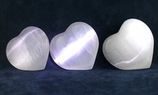 ONE 2 Inch Heart White Selenite Crystal Massage Stone Gemstone Gem Stone