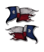 2x Texas State Waving Flag Vinyl 3M Decal Bumper Sticker Car Truck Window Texan
