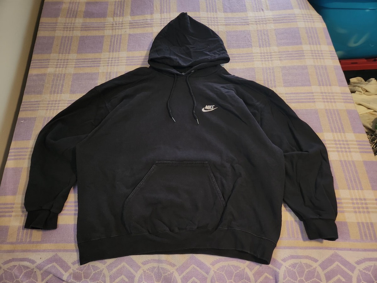 トップス 00s NIKE pullover hoodie black L y2k Y2K Nike Full Zip Up Hoodie Jacket Embroidered Logo Orange