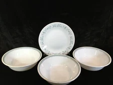 Corelle by Corning COUNTRY COTTAGE 3 Cereal/Soup Bowls & 1 Bread & Butter Plate
