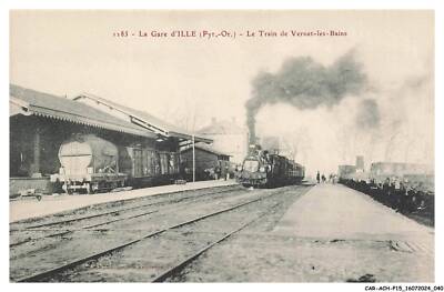 CAR-ACHP15-0974-66 - la gare d'ILLE - le train de vernet-les-bains - train