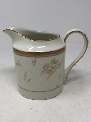 Mikasa Fine China Creamer L5779 Gold Lame   Vintage Japan   Mid-Century Modern