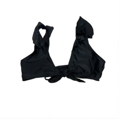 Missguided Women's Size Black Ruffle Swimsuit Top UK