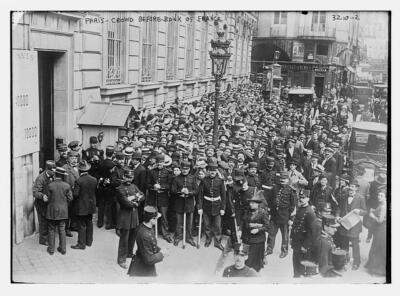 Paris Crowd Before Bank Of France c1900 Historic Old Photo