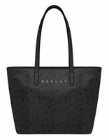 Replay Shopper Bag Schultertasche Shopper Tasche Black Schwarz Neu