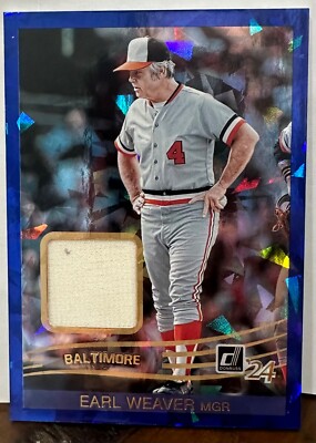 Earl Weaver patch,Donruss  blue cracked ice