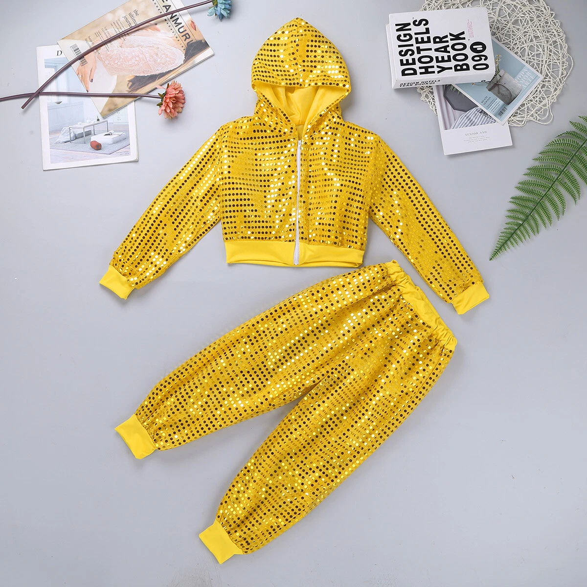 VETEMENTS Costume jazz hip hop ragazzo ragazza abito danza di strada paillettes lucide set abbigliamento