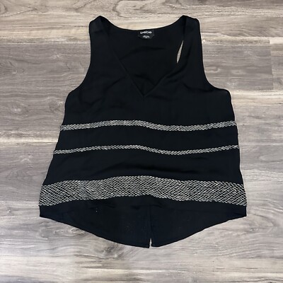 Bebe Top Womens M Sequin Sleeeveless Tank Y2k