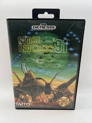 Space Invaders 91 (Sega Genesis, 1991)  w/ Case & Game. No Manual. Fast Shipping