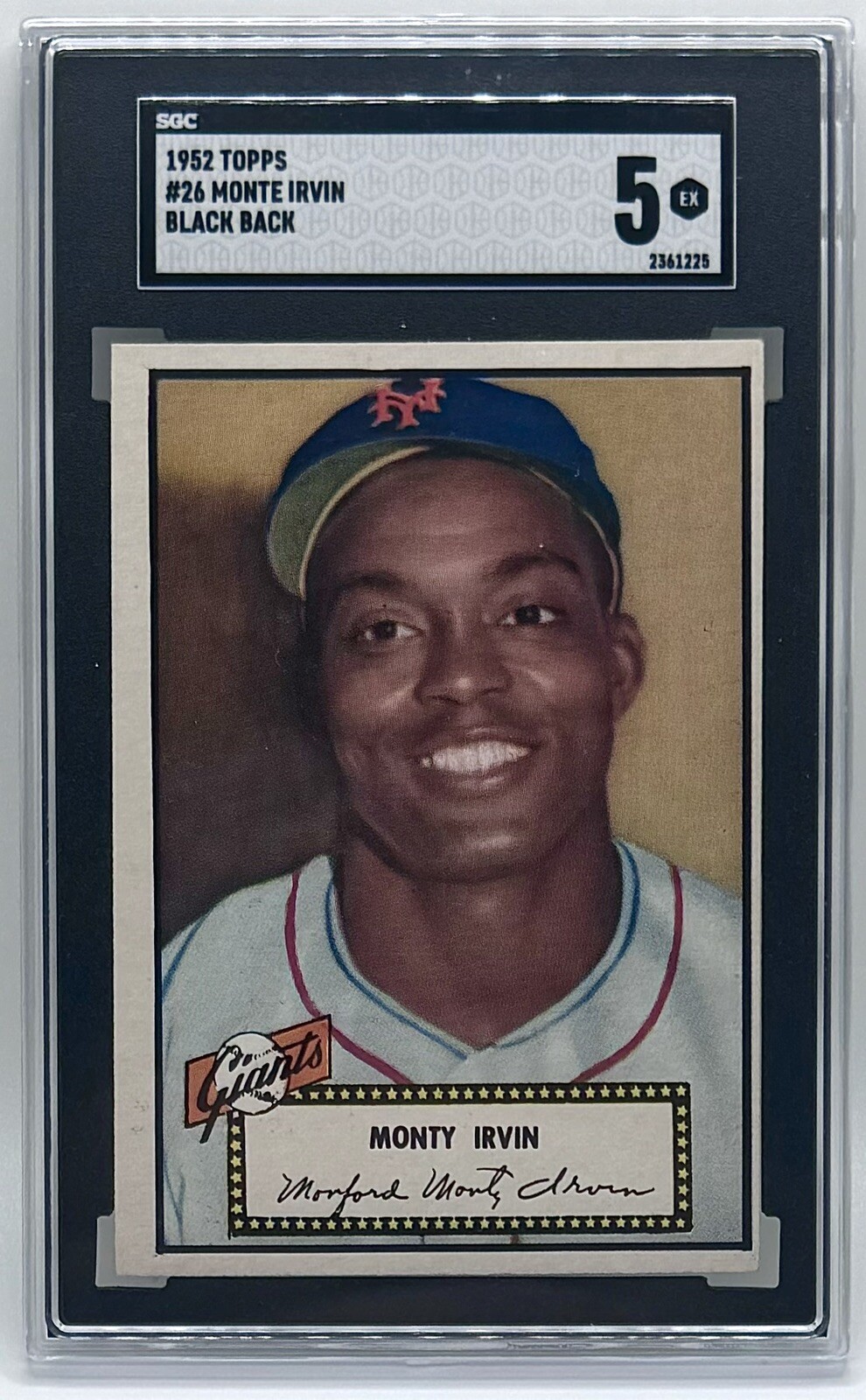 1952 Topps #26 Monte Irvin Black Back SGC 5 EX