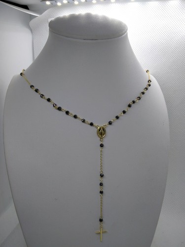 Collar Rosario Plata Unisex Hematites Facetada Y CM 50 Cobre Rodio Viv - Imagen 7 de 15