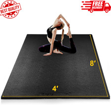 Large Exercise Mat 8'x4' Extra Thick 6-8mm Non-Slip Home Gym Fitness Mat