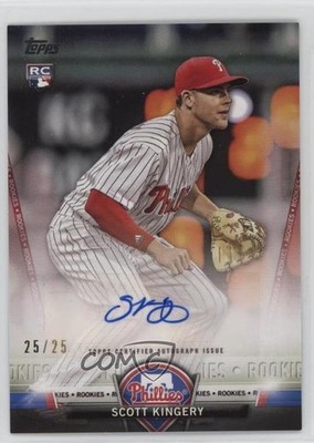 2018 Topps Update Salute Rookies Red 25/25 Scott Kingery Rookie Auto RC 1cc7