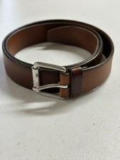 GAP Men s Brown Genuine Cowhide Leather Belt Size 32 with Silver tone Buckle