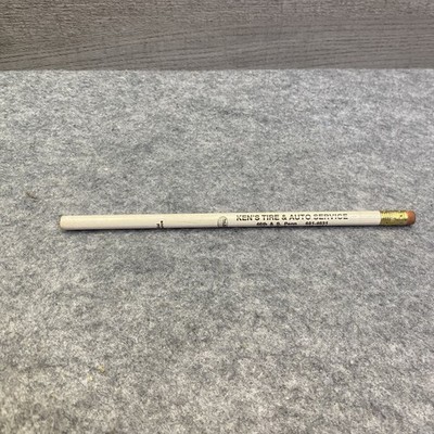 Vintage Ken's Tire & Auto Service Advertising Wood Pencil Unsharpened