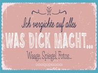 Blechschild 12X18 Cm Verzichte Auf Waage Spiegel Fotos Deko Geschenk Schild