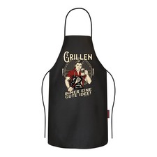 Grillschürze schwarz "Grillen immer gute Idee" Kochschürze Schürze