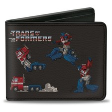 Bi-Fold Wallet TRANSFORMERS Optimus Prime and Megatron Conversion Scenes Black